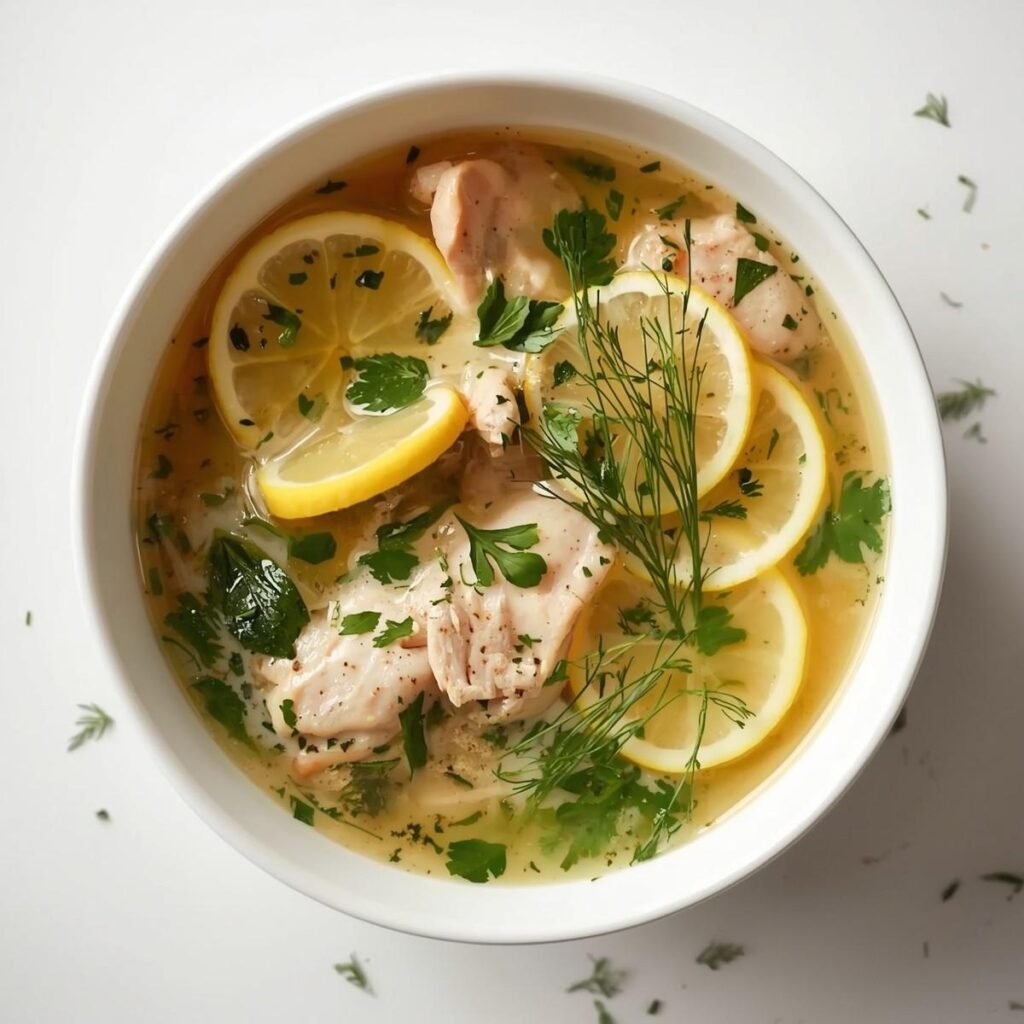 Greek lemon chicken soup