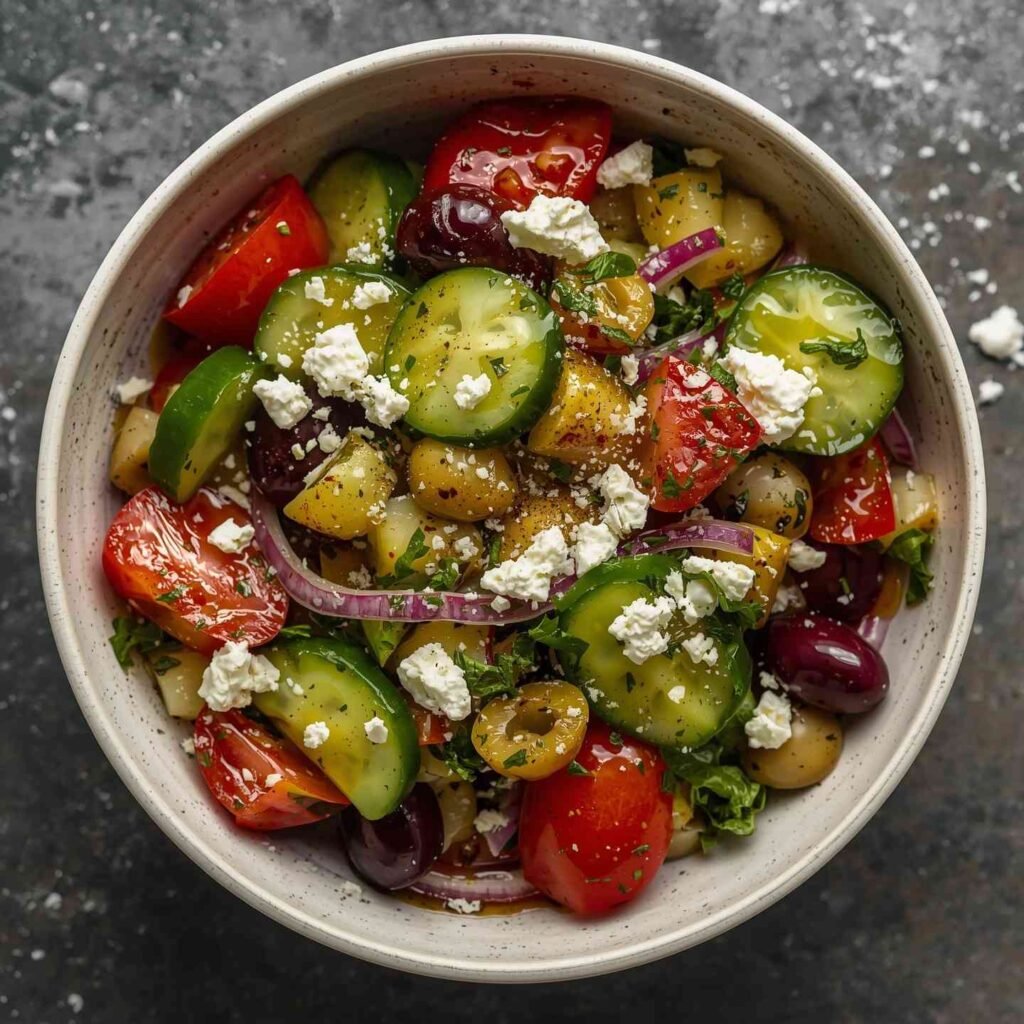 Greek salad with cucumbers