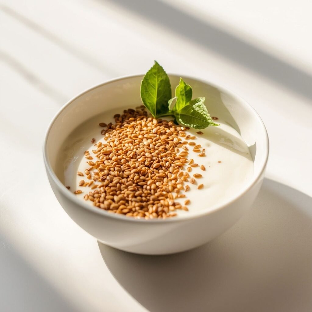 Greek yogurt flaxseed bowl