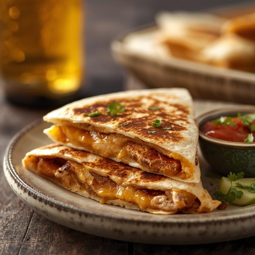 High-protein chicken quesadilla