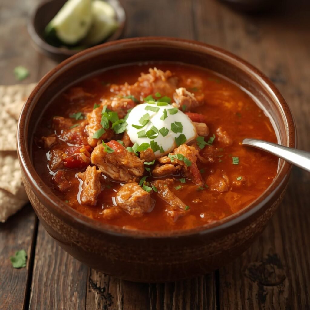 Low-carb chicken chili soup