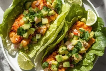Thumbnail for Low-Carb Keto Fish Tacos in Lettuce Wraps