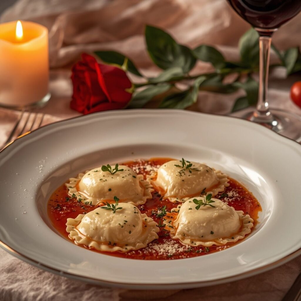 Heart Ravioli with Ricotta and Thyme
