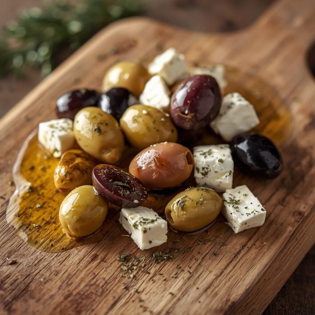 Mediterranean Olives and Cheese Plate