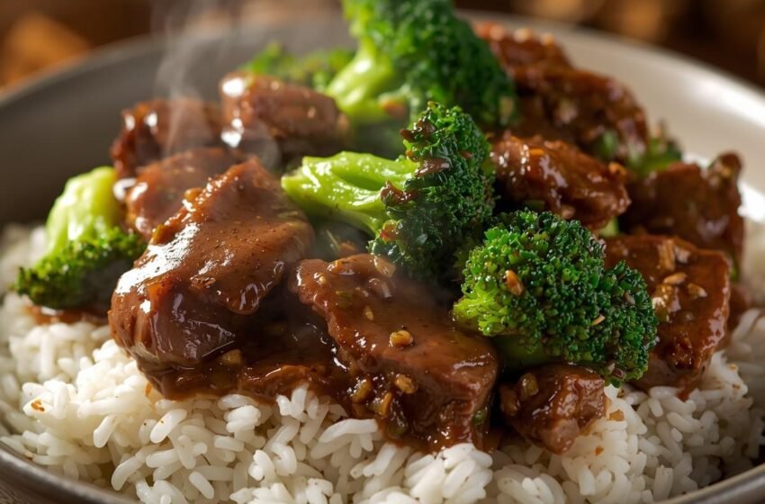 Easy Slow Cooker Beef with Broccoli