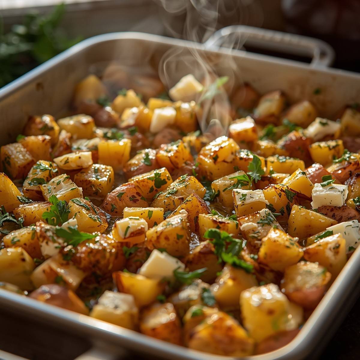 Easy Mediterranean Feta Potato Bake