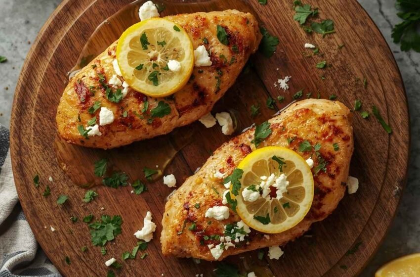 Mediterranean Garlic Lemon & Feta Chicken