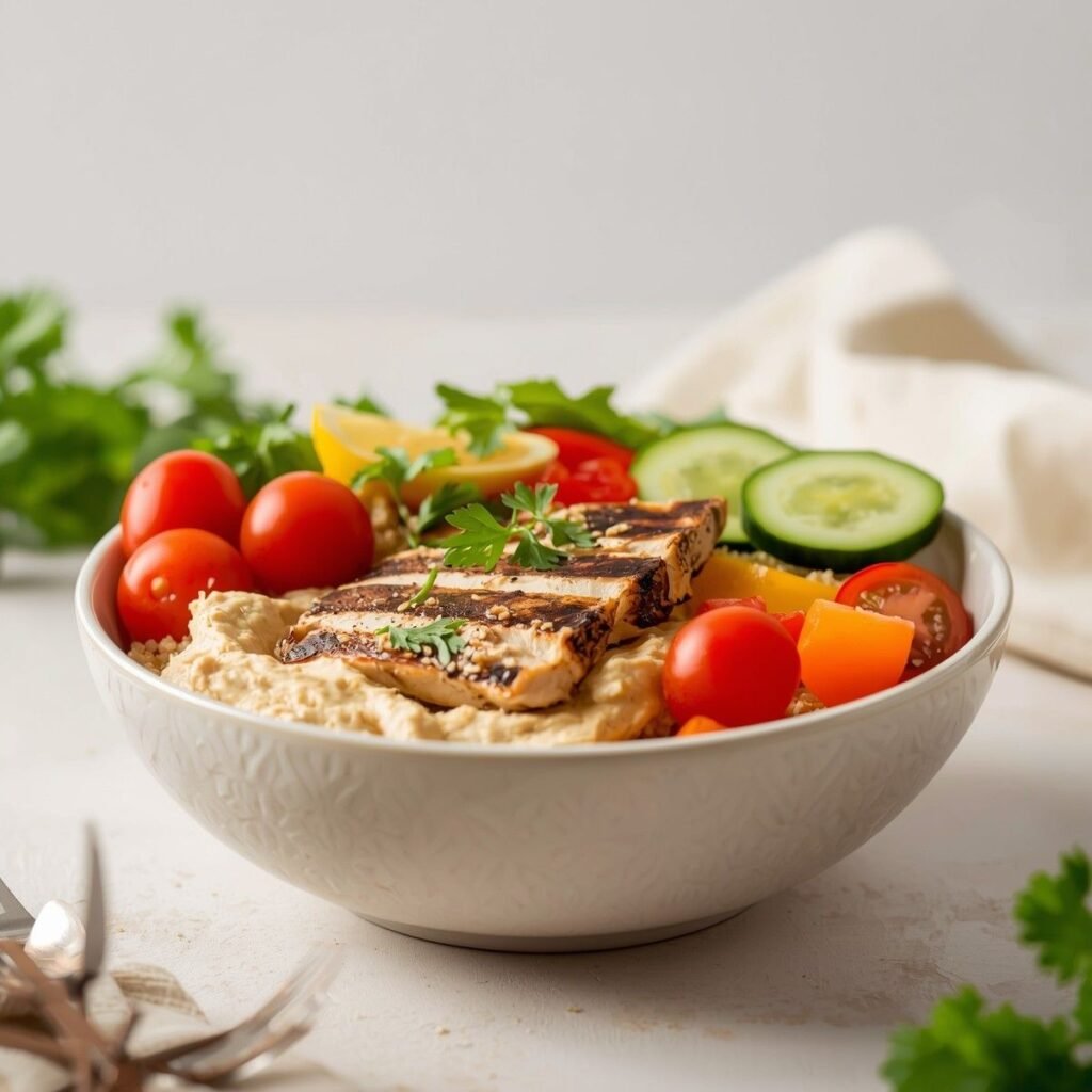 Mediterranean chicken protein bowl