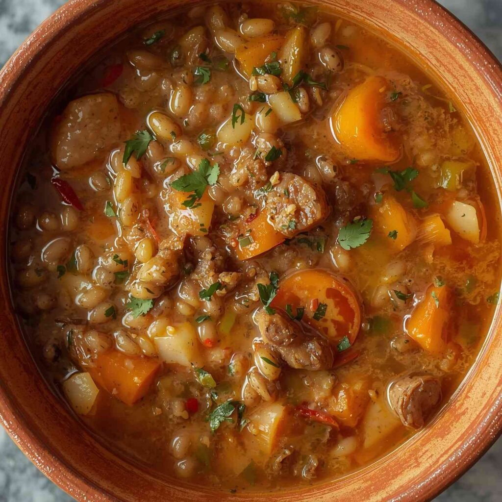 Mediterranean lentil soup with carrots