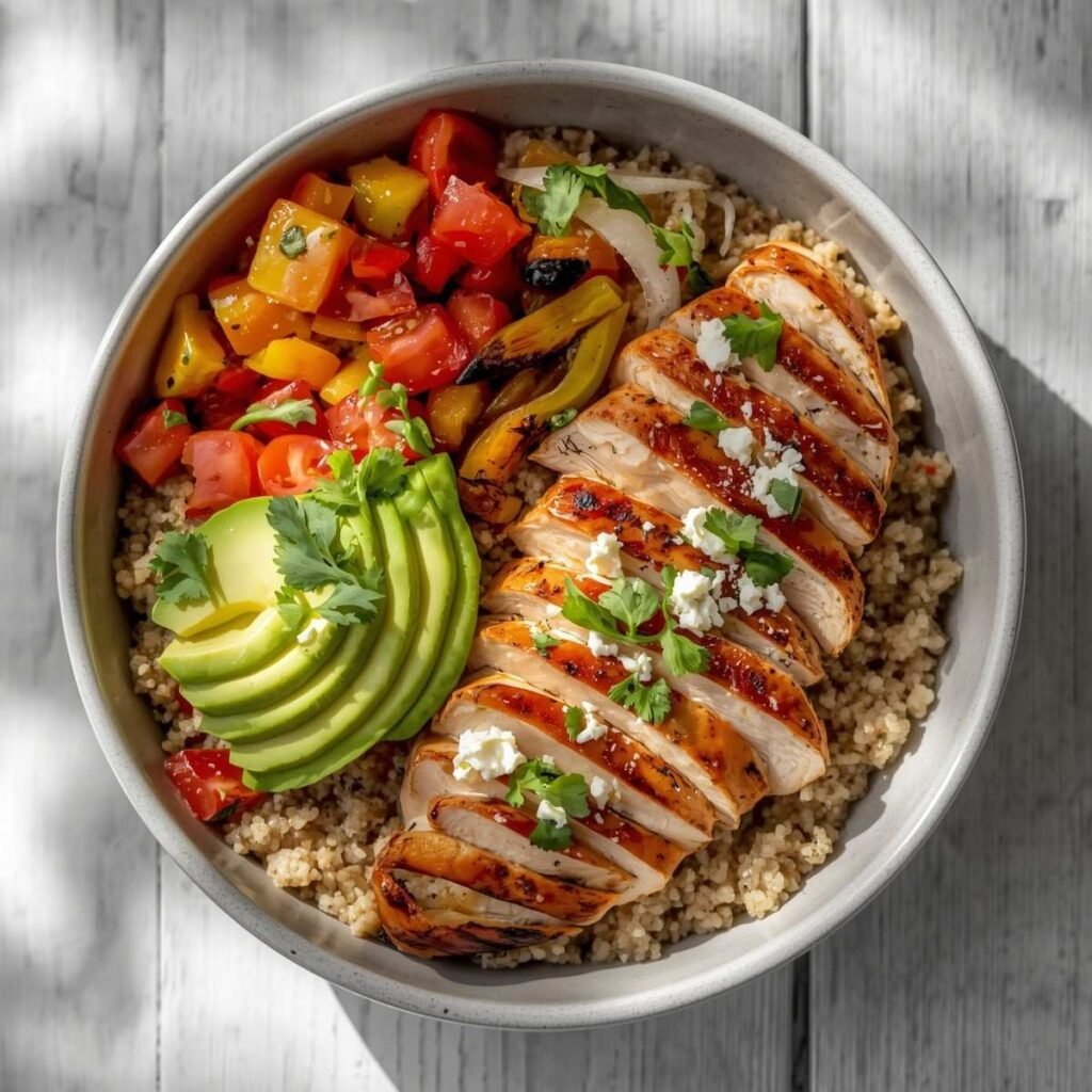 Southwest chicken meal prep bowl