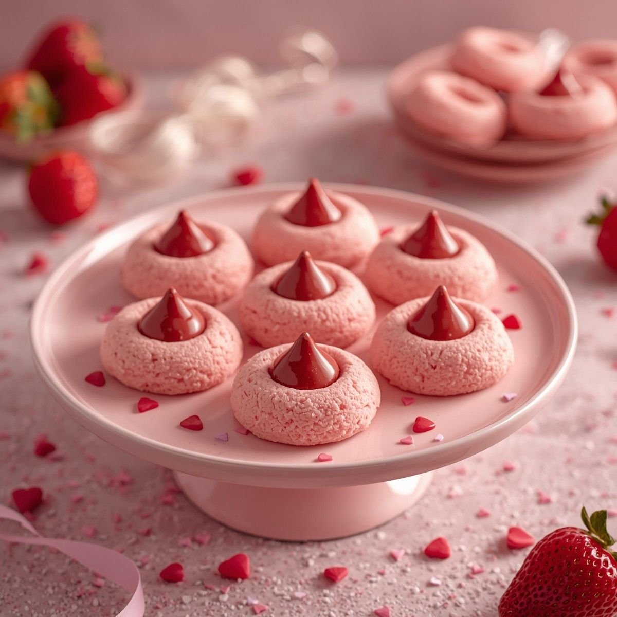 Strawberry Kiss Cookies for Valentine’s Day