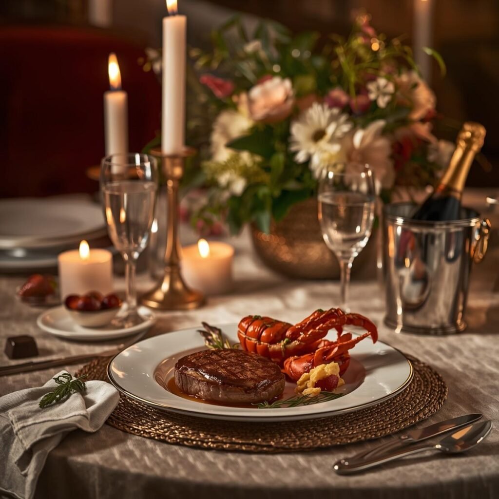Surf and turf Valentine’s dinner