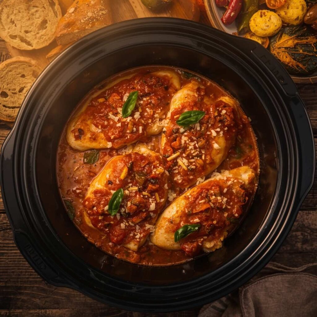Tuscan chicken in crockpot