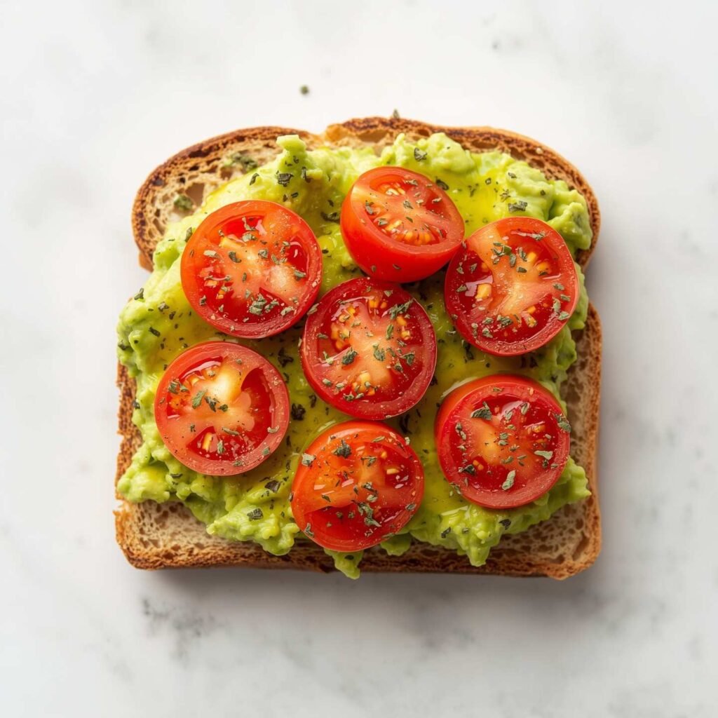avocado toast with mashed avocado