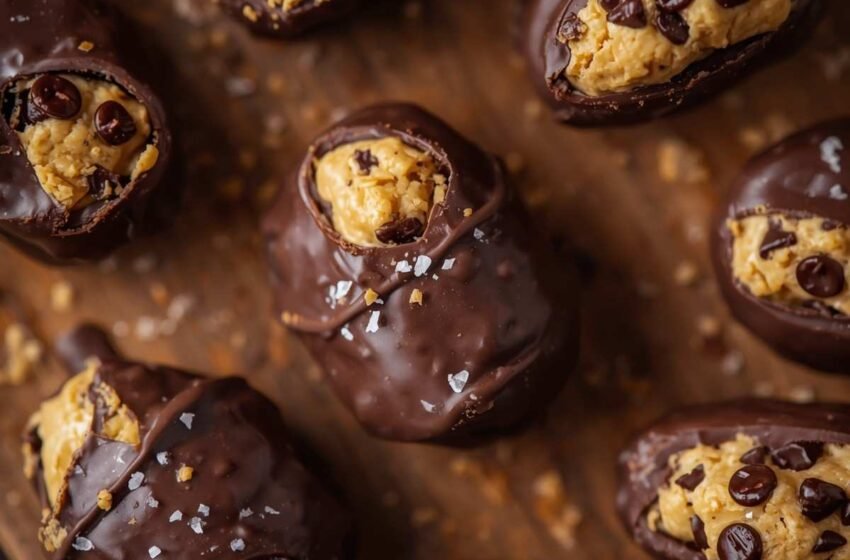 chocolate chip cookie dough stuffed Medjool dates