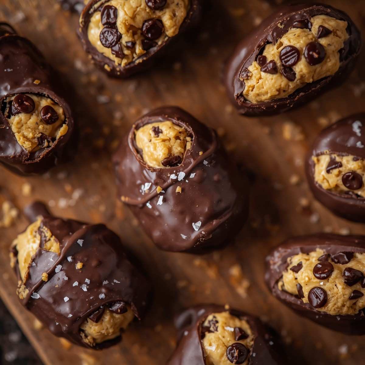 chocolate chip cookie dough stuffed Medjool dates