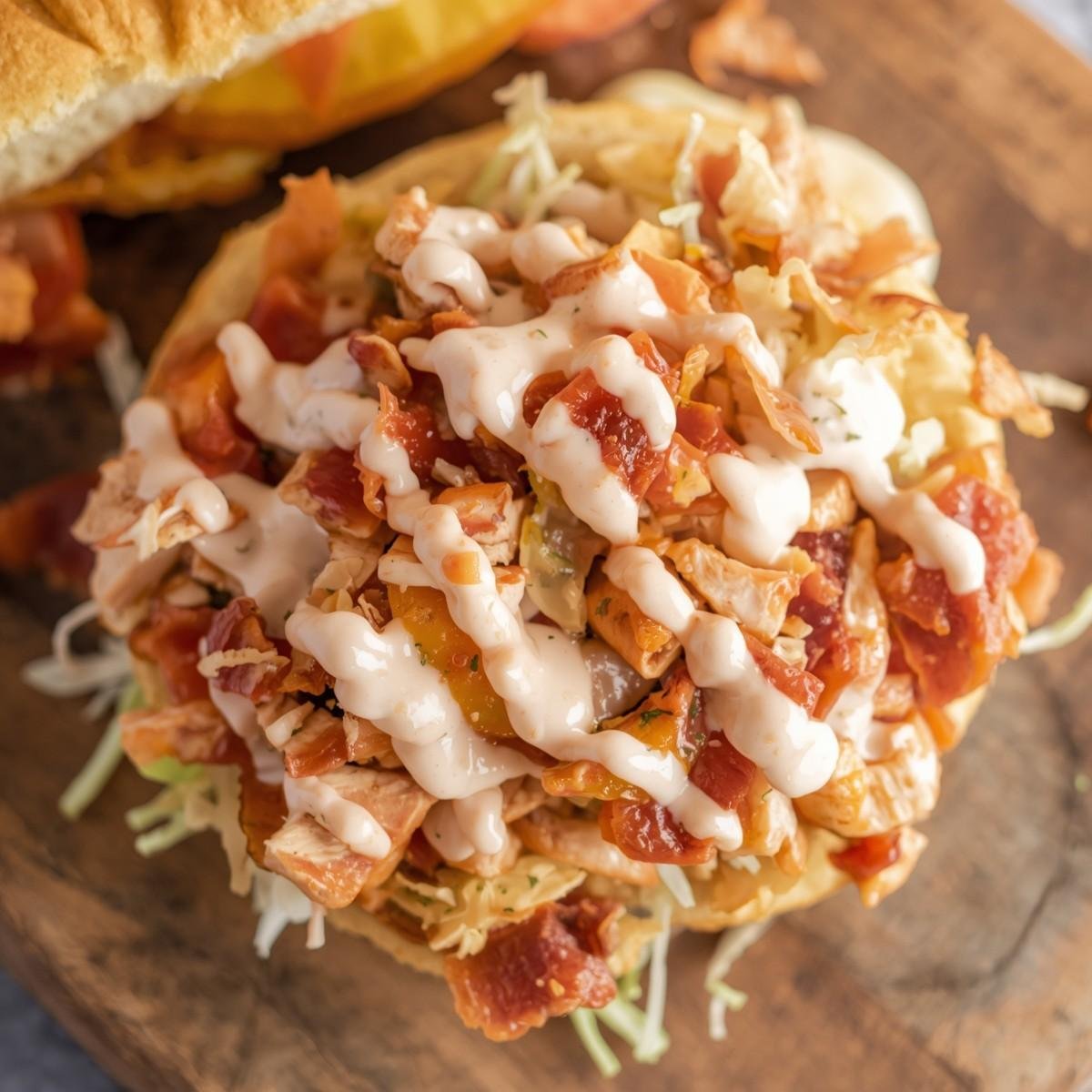 chopped chicken bacon ranch sandwich