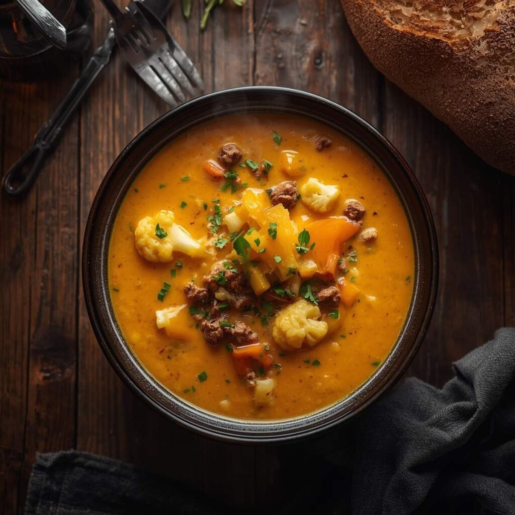creamy cheeseburger soup with ground beef