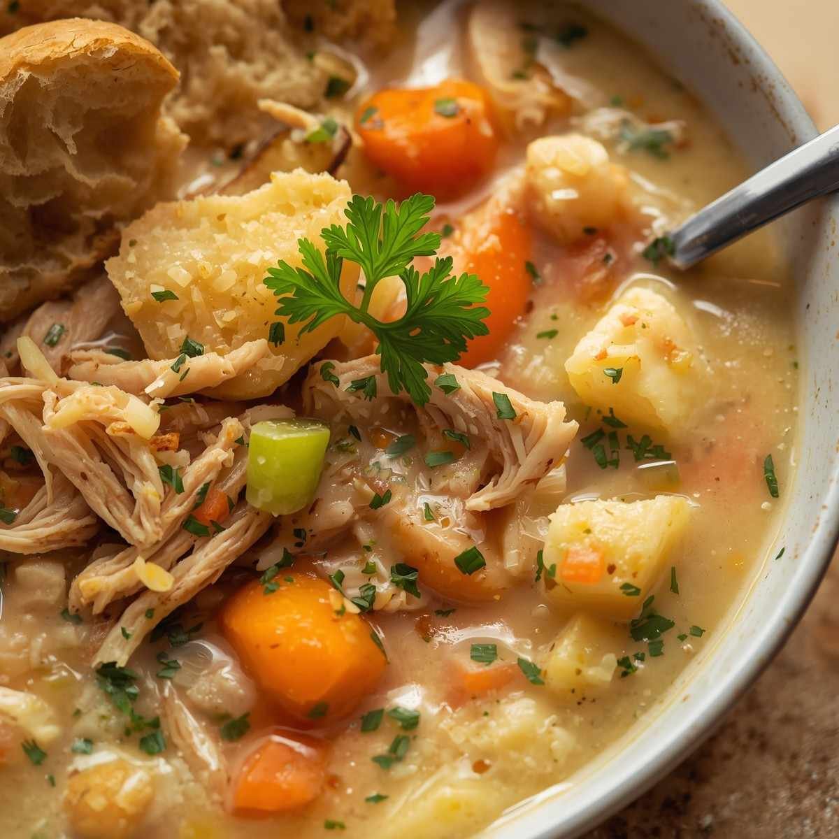 creamy high protein potato soup