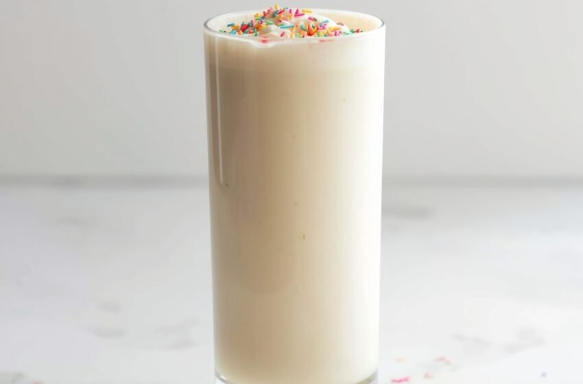 creamy vanilla cake batter protein shake