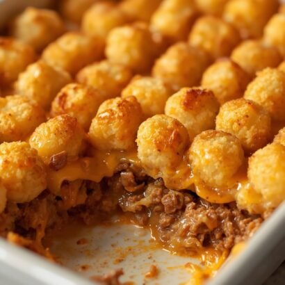 golden baked tater tot casserole