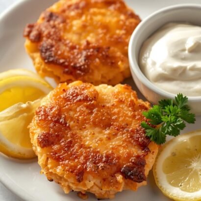 golden brown salmon patties