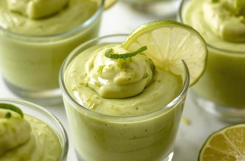 green avocado lime mousse
