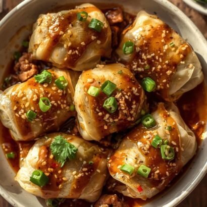 sesame ginger keto cabbage rolls