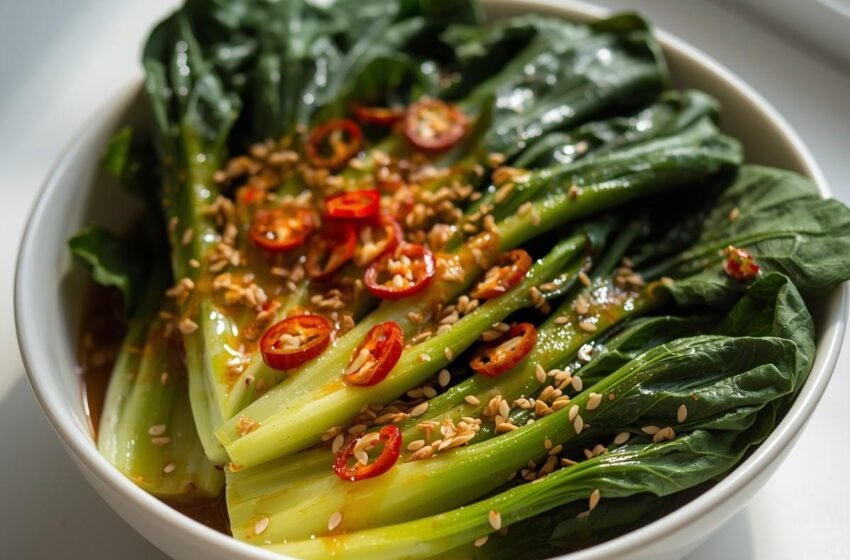 Bok Choy with Ginger Chili Sauce