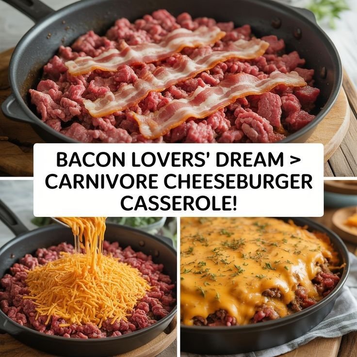 Carnivore Cheeseburger Casserole