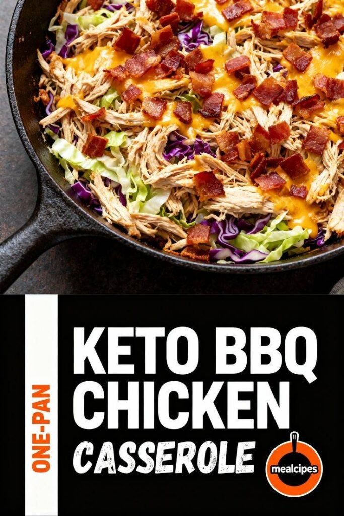 Cheesy Keto BBQ Chicken Casserol