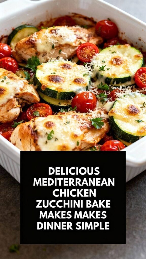 Cheesy Mediterranean Chicken Zucchini Casserole