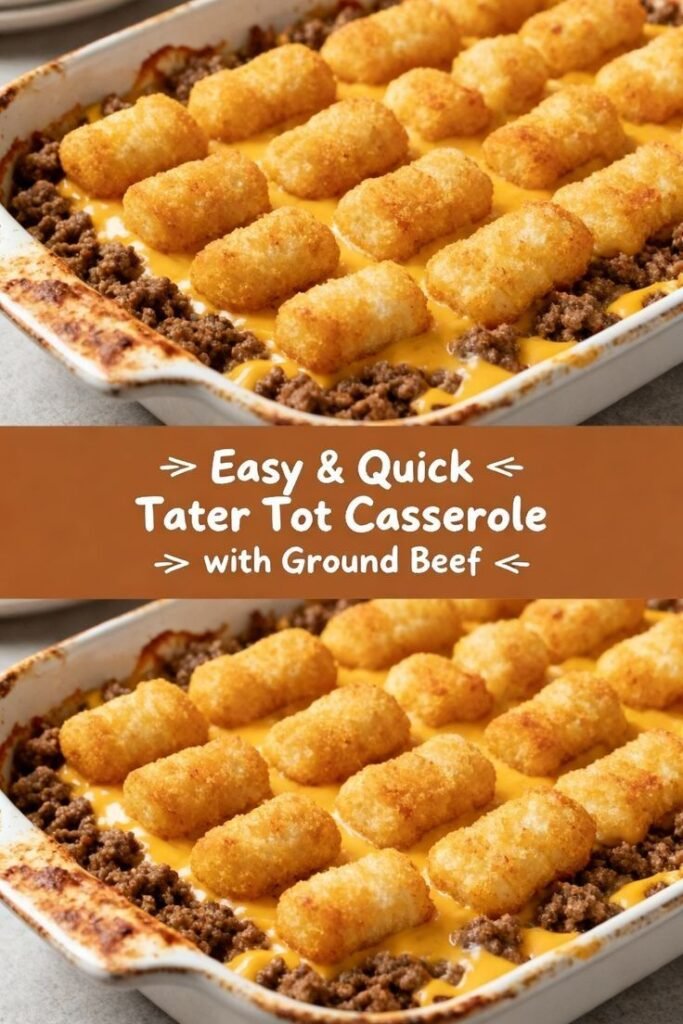 Cheesy Tater Tot Casserole with Ground Beef