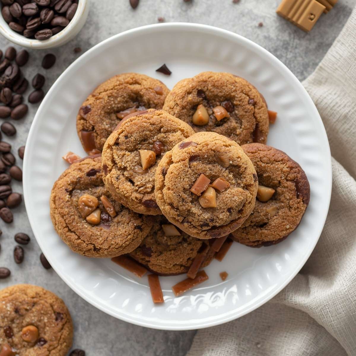 Brown Butter Coffee Toffee Cookies