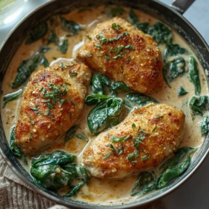 Creamy Chicken Florentine Skillet with Spinach