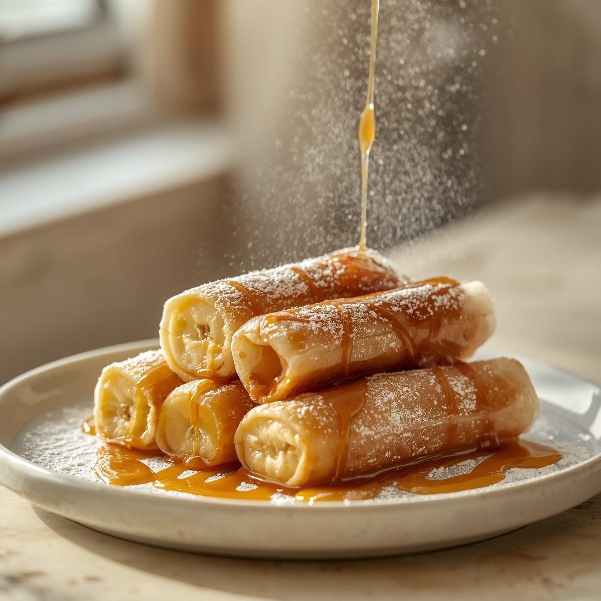 Crispy Caramelized Banana Rice Paper Rolls