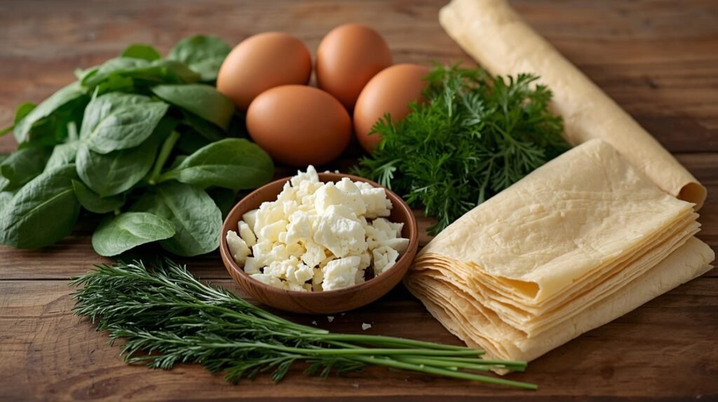 Ingredients for Easy Greek Spanakopita