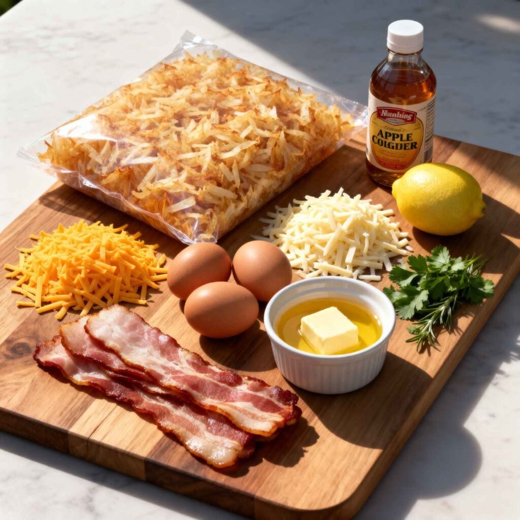 Ingredients for Ultimate Breakfast Poutine with Hollandaise Bliss