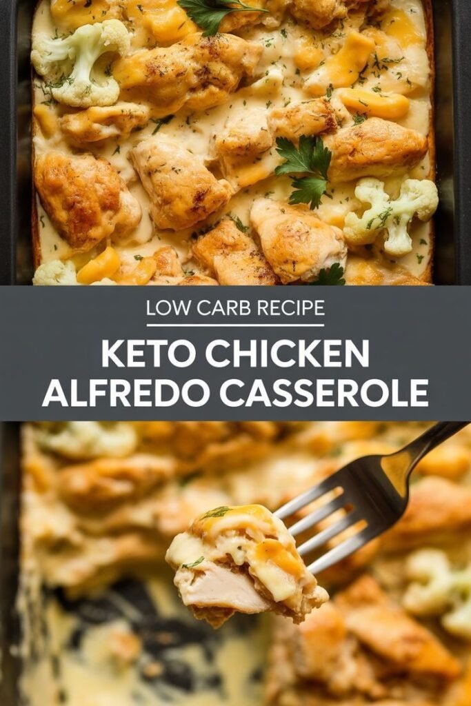Keto Chicken Alfredo Casserole