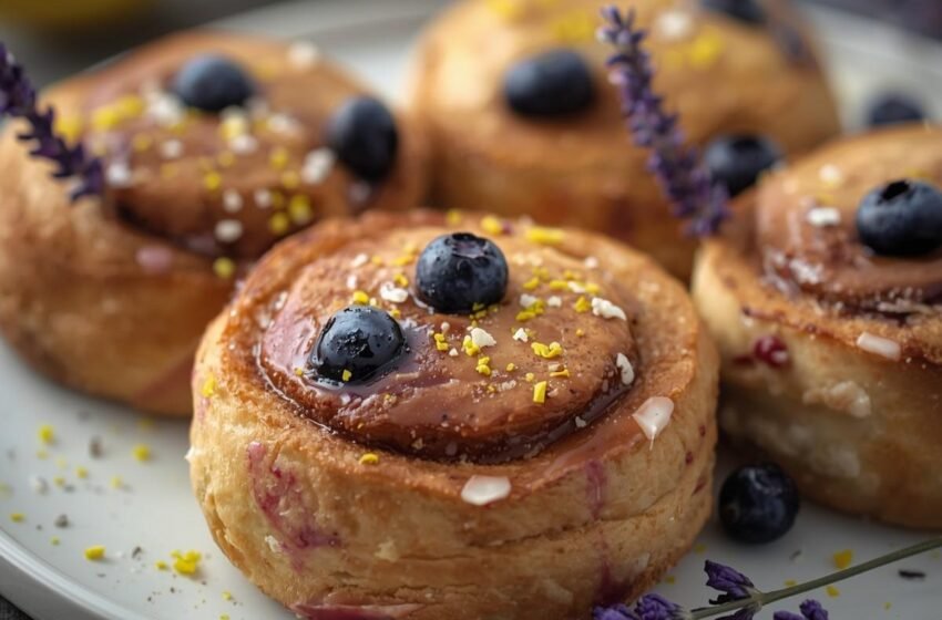 Lemon Lavender and Blueberry Rolls