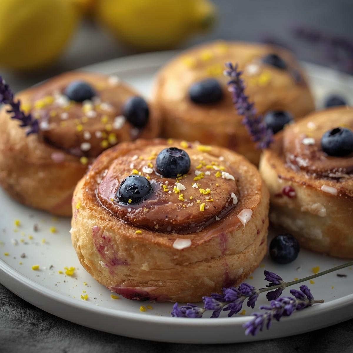 Lemon Lavender and Blueberry Rolls