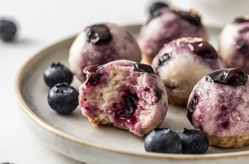 Blueberry Cheesecake Protein Bites