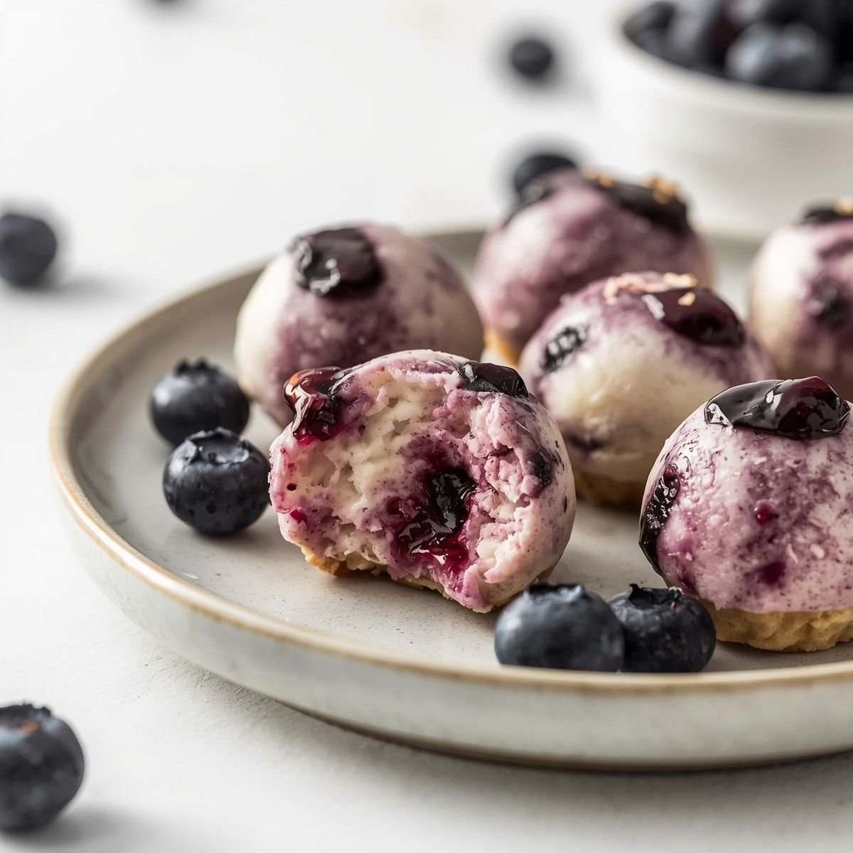 Blueberry Cheesecake Protein Bites