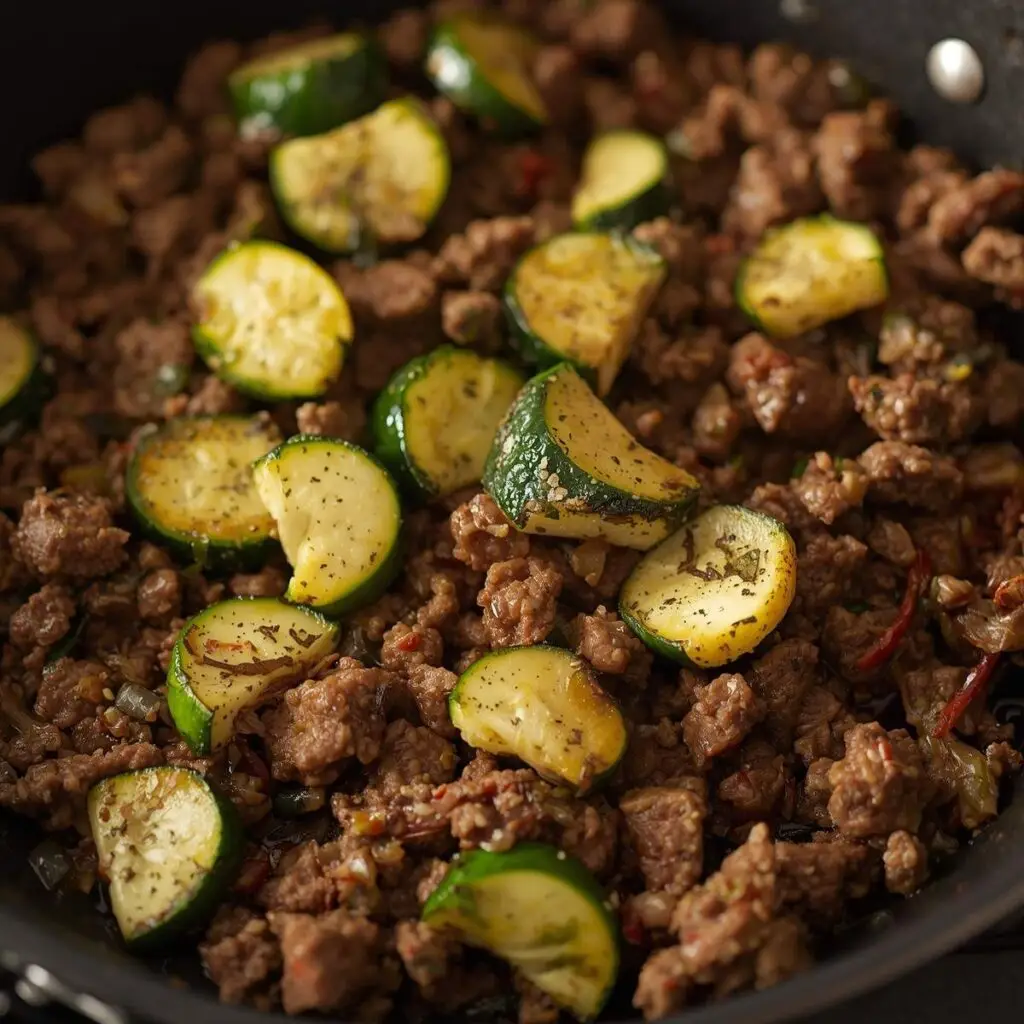 Zucchini & Beef Stir Plate