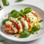 Keto Hasselback Caprese Chicken with Basil & Mozzarella 2