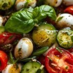 Fresh Cucumber Caprese Salad