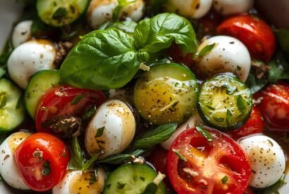 Thumbnail for Fresh Cucumber Caprese Salad