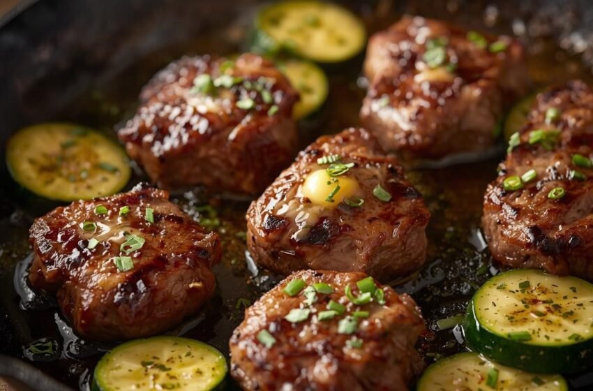 Garlic Butter Steak Bites with Zucchini