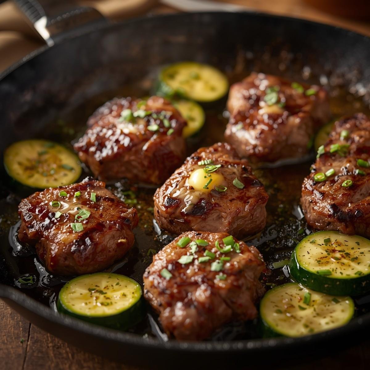 Garlic Butter Steak Bites with Zucchini