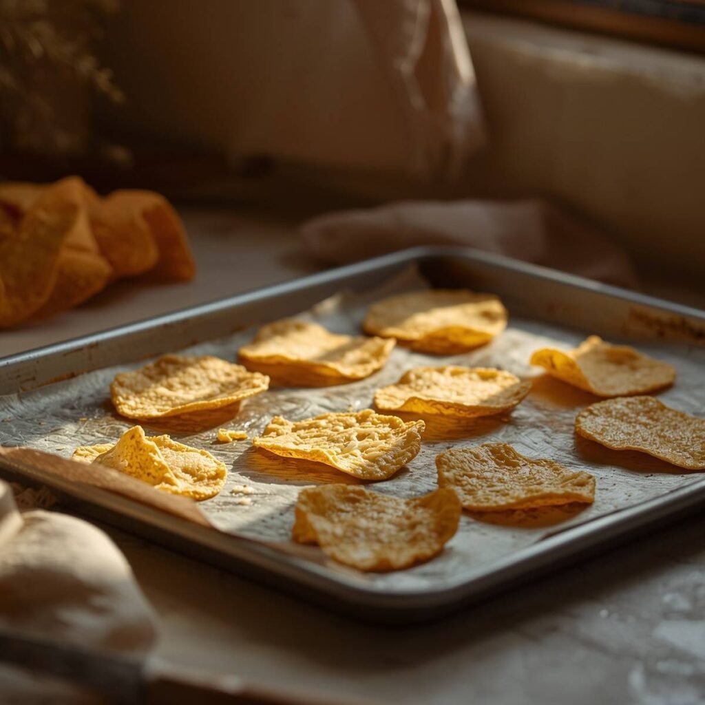 Golden Baked Parmesan Crisps